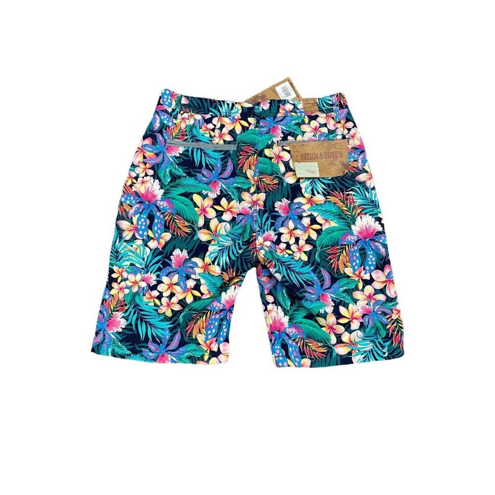NWT HUDSON & BARROW TROPICAL‎ SHORTS 32 - Picture 2 of 4